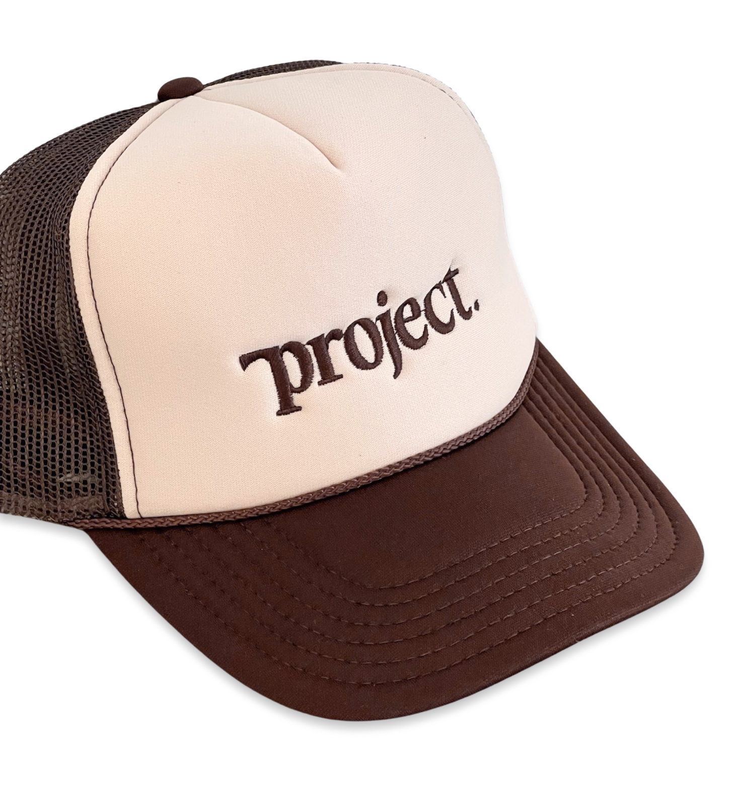 PROJECT. Trucker Cap (Cream/Brown)